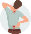 graphic of person holding their neck in pain